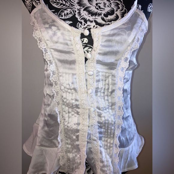 Paper tee Tanktop Lace Floral Formal Casual - Picture 2 of 7